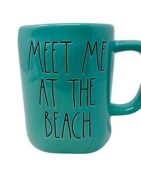 Rae Dunn “Meet Me At The Beach”Mug Turquoise Teal Beach House Decor